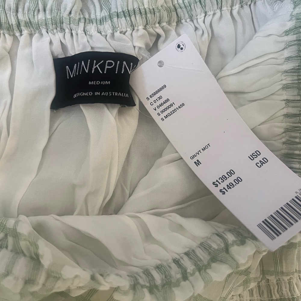 MINKPINK Women’s Light Green Check Oxley Midi Dress - Picture 11 of 12